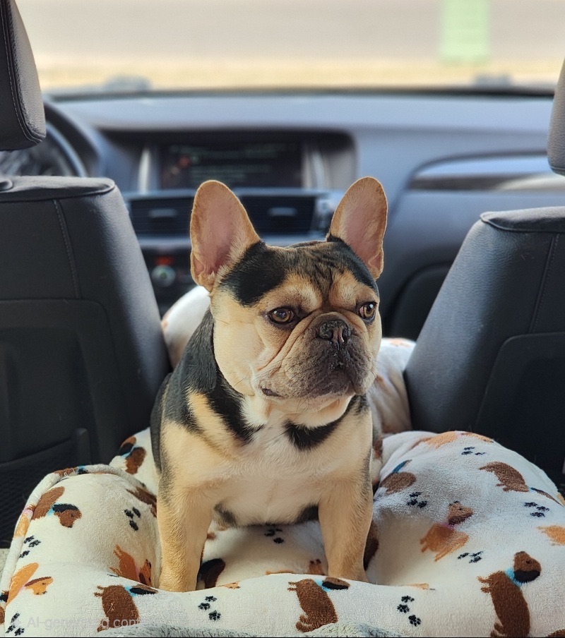 CH Bodacious (Bodie), champion maskless chocolate and tan French Bulldog stud