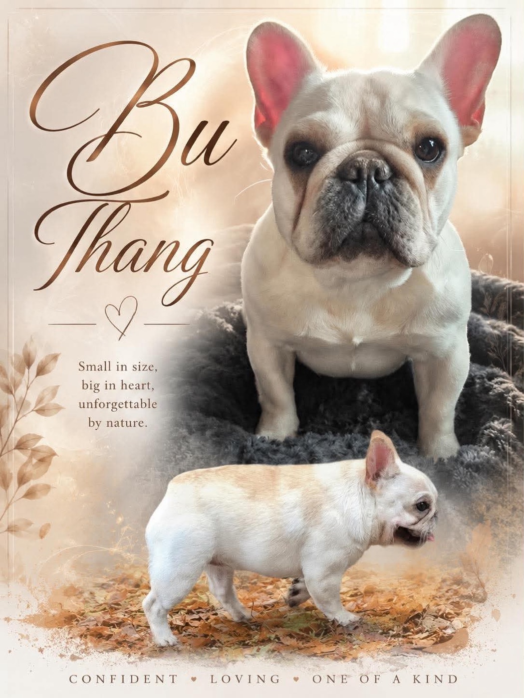 Bu Thang, cream French Bulldog female — small in size, big in heart