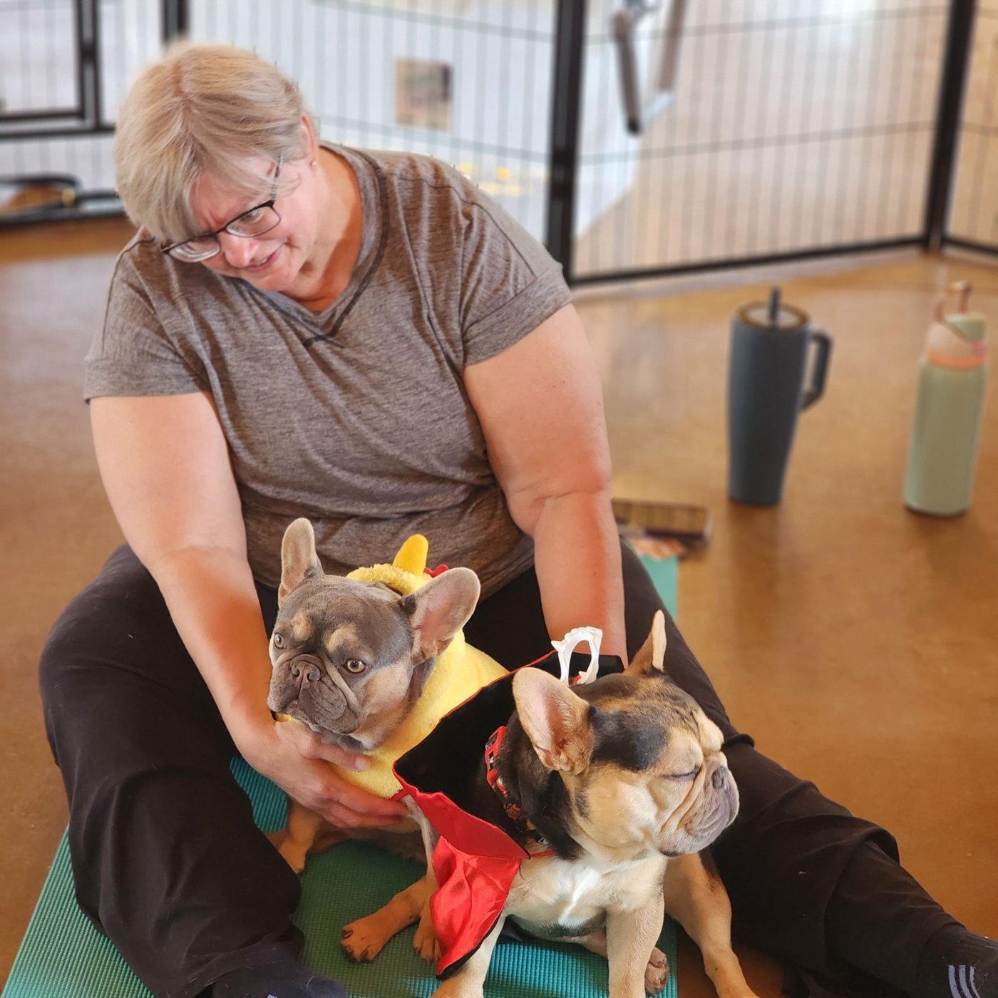 Puppy yoga with Forever Frenchies