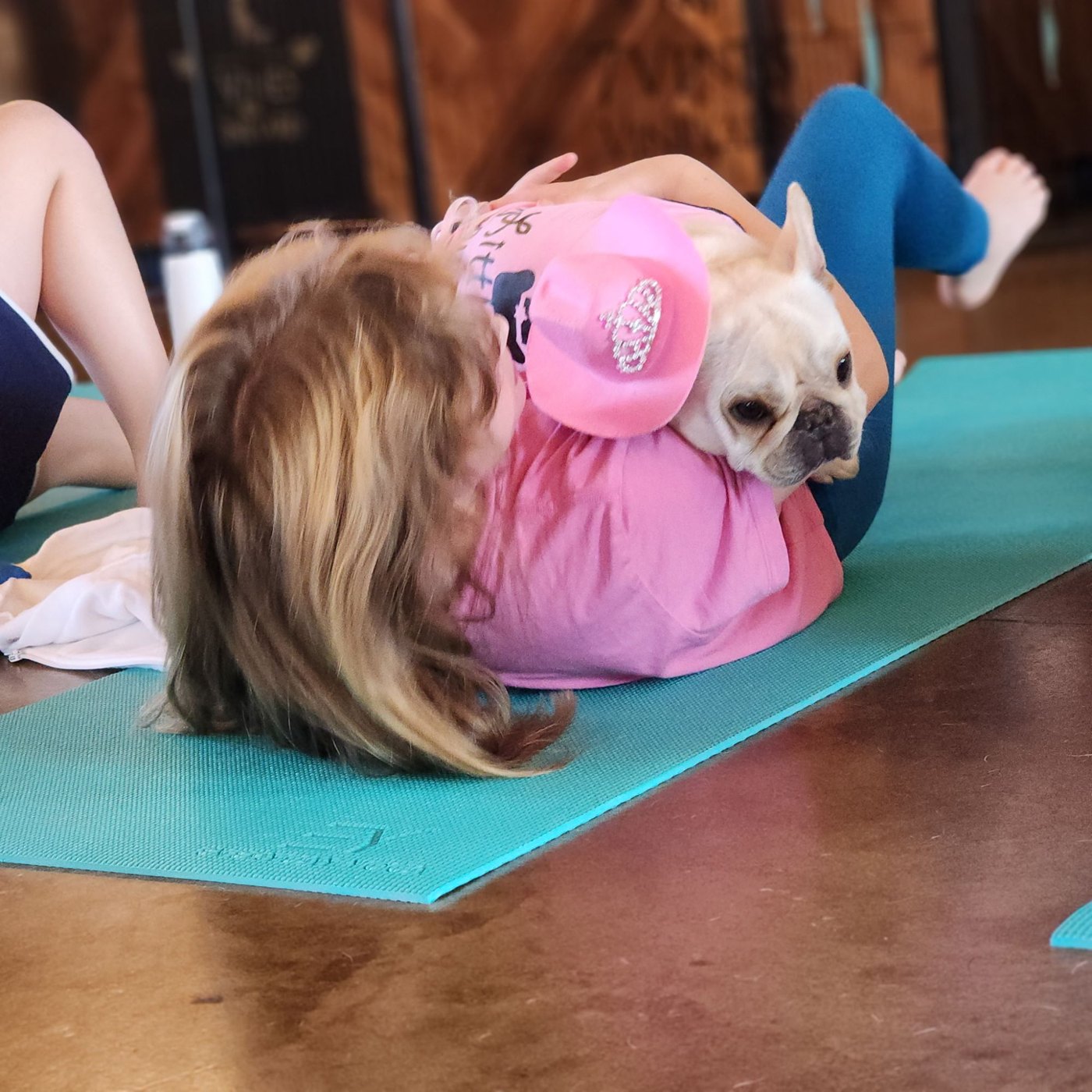 Puppy yoga with Forever Frenchies